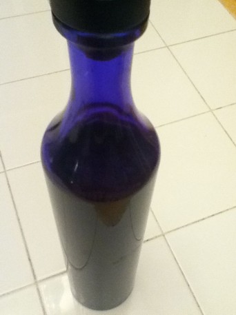 Coffee liqueur in bottle